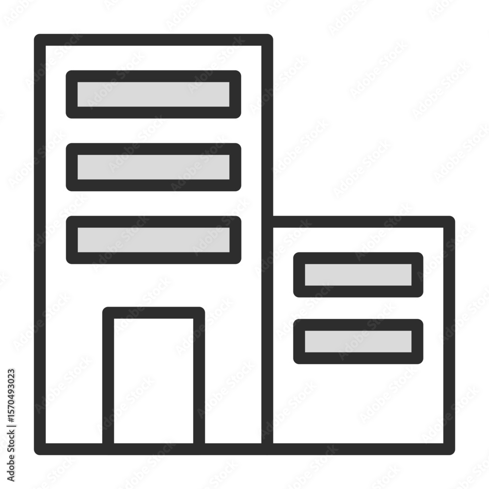 Poster office building icon simple symbol and concept