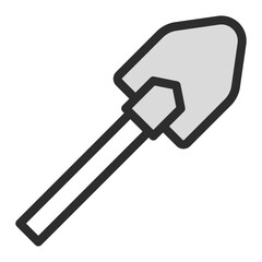 Shovel Icon Outline Vector Minimalist Design Graphic Element for Construction Digging Gardening Tool Work Equipment Soil Dirt Ground Job Profession UI UX
