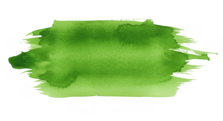 Green Watercolor Brush Stroke Stain Abstract Art Transparent Background