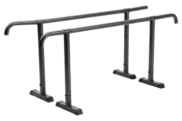 Metal dip bars for strength and calisthenics exercises isolated on a transparent background