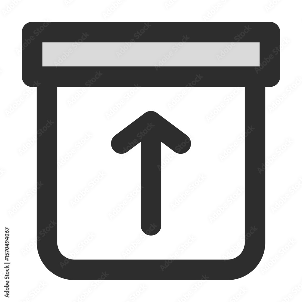 Poster Upload File Document Icon Vector Logo Minimalist Design Data Transfer Online Information Storage Digital Computer User Interface Graphic Element Outline Symbol Modern Minimalistic