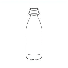 water bottle isolated on white background vector line art/ bottle of water