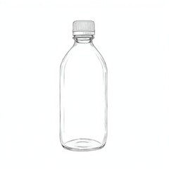 water bottle isolated on white background vector line art/ bottle of water/ empty bottle isolated on white