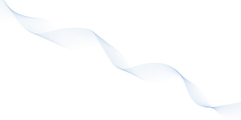 Abstract smooth flowing blue wave lines on white background minimalist digital curve pattern modern design clean elegant vector art template.