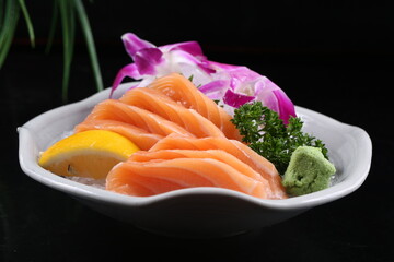 food, japanese cuisine, delicious, salmon sashimi