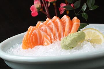 food, japanese cuisine, delicious, salmon sashimi