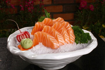 food, japanese cuisine, delicious, salmon sashimi