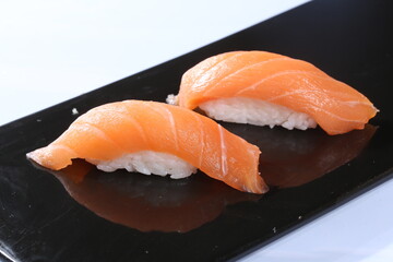 food, japanese cuisine, delicious, salmon sushi
