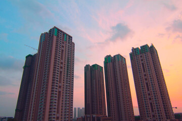 Under construction skyscrapers Hyderabad.