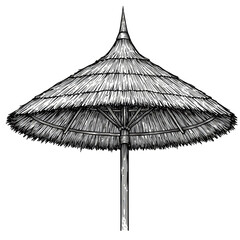 Illustration Straw Beach Parasol Sun Umbrella Isolated on Background