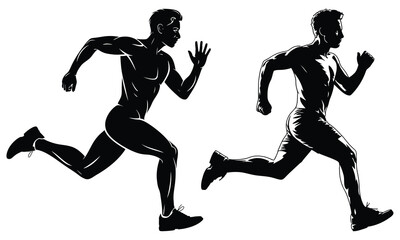 silhouette of a woman running