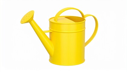 3d render illustration of yellow watering can. Modern trendy design. Simple