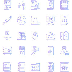 Banking And Finance Gradient Icons Set