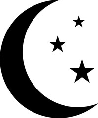 Moon and star icon for your web design, logo, UI. illustration