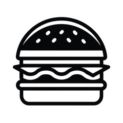Burger With Lettuce And Cheese Vector Illustration