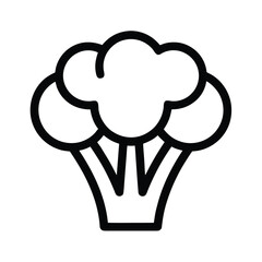 Broccoli Floret Outline Vector Illustration