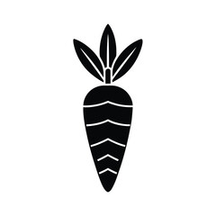 Carrot With Leafy Top Vector Illustration