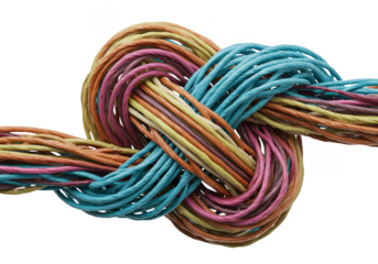 Intertwined Wires Knot Cable Connection Network Fiber Transparent Background