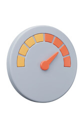 Isolated 3D Speedometer Gauge Meter Measuring Level Indicator Graphic