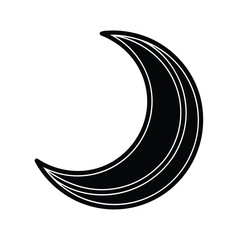 Moon With Crescent Shape Vector Illustration
