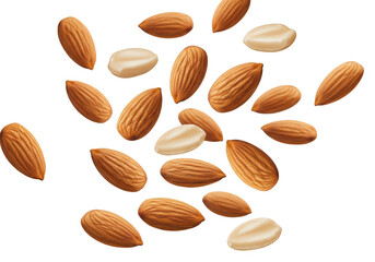 Isolated Almond Group Food Healthy Nutrition Snack Transparent Background