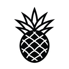 Fototapeta premium Pineapple With Spiky Leaves Vector Illustration