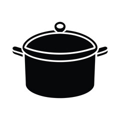Saucepan With Lid Outline Vector Illustration