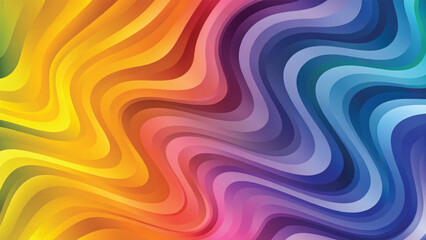 Obraz premium Colorful lines swirl into an abstract rainbow spectrum, creating a bright, vibrant art wallpaper with a dynamic light pattern