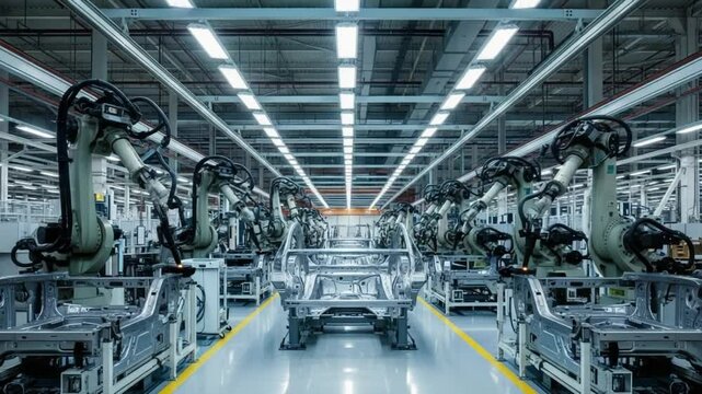 Exploring Automation in a Modern Vehicle Assembly Line With Advanced Robotics in Action