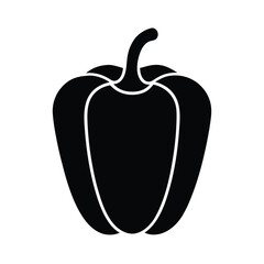 Bell Pepper With Stem Vector Illustration