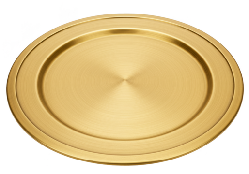 Isolated Golden Metallic Circle Round Blank Texture Template