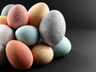Pile of colorful eggs