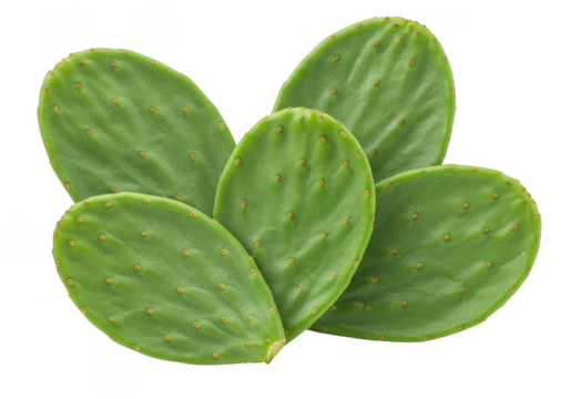 Isolated Green Cactus Leaves PNG Image with Transparent Background