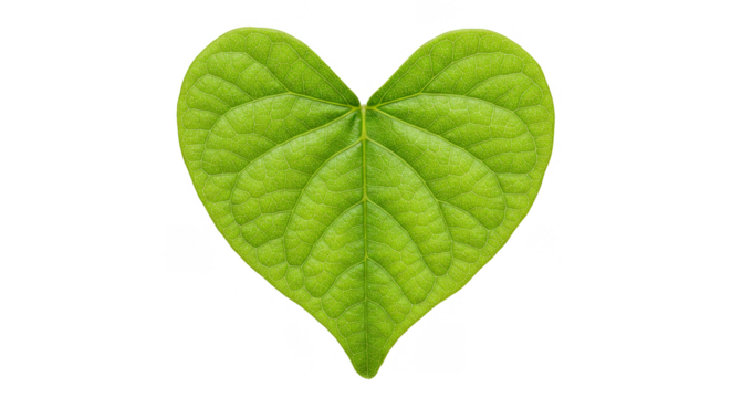 Isolated Green Heart Leaf Shape for Love Valentine Decoration