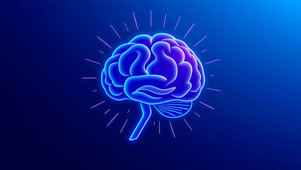 human brain in the blue