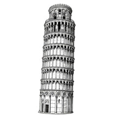 Illustration of the Leaning Tower of Pisa Famous Italian Landmark