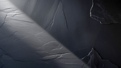 Dark Slate Stone Texture with Diagonal Light and Shadow