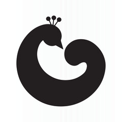 Stylized silhouette of peacock vector illustration for an icon , t-shirt and peacock template logo	