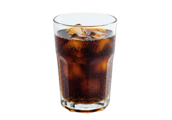 Isolated Glass of Cola with Ice Transparent Background PNG Image