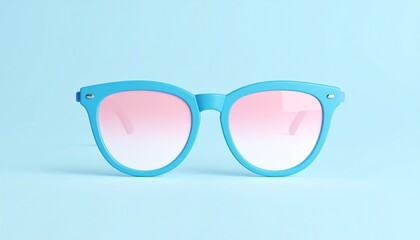 3d render illustration of funny sunglasses. Retro 80's style. Cute and pastel colors