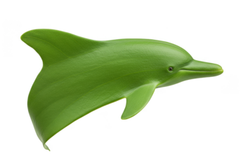 Isolated Green Dolphin Aquatic Mammal on Transparent Background