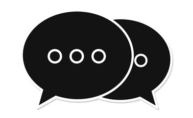 吹き出しアイコンの線画シンプルイラスト