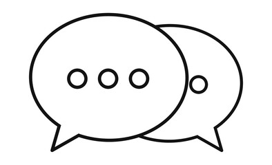 吹き出しアイコンの線画シンプルイラスト