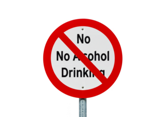 Isolated No Alcohol Sign Strict Prohibition Warning Symbol
