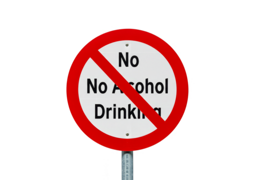 Isolated No Alcohol Sign Strict Prohibition Warning Symbol