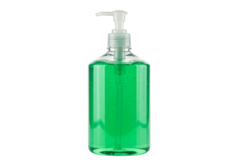Isolated Hand Sanitizer Bottle with Pump on Transparent Background