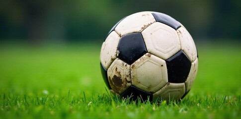 Well-Worn Soccer Ball Ready for the Next Game Close-up showcasing the texture and wear from intense competition, perfect for sports, action, and tournament imagery.