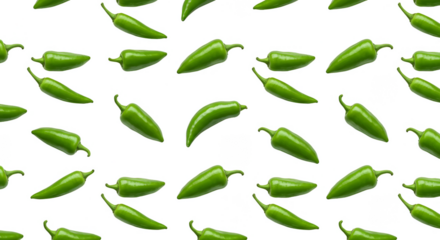 Isolated Jalapeno Pepper Seamless Pattern Green Chili Spicy Food