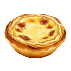 Isolated Pastel de Nata Egg Tart Portuguese Pastry Dessert