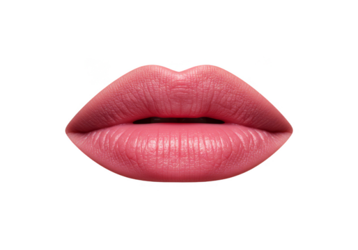 Isolated Mouth Illustration Pink Lips Glossy Sensual Beauty Cosmetics - Powered by Adobe